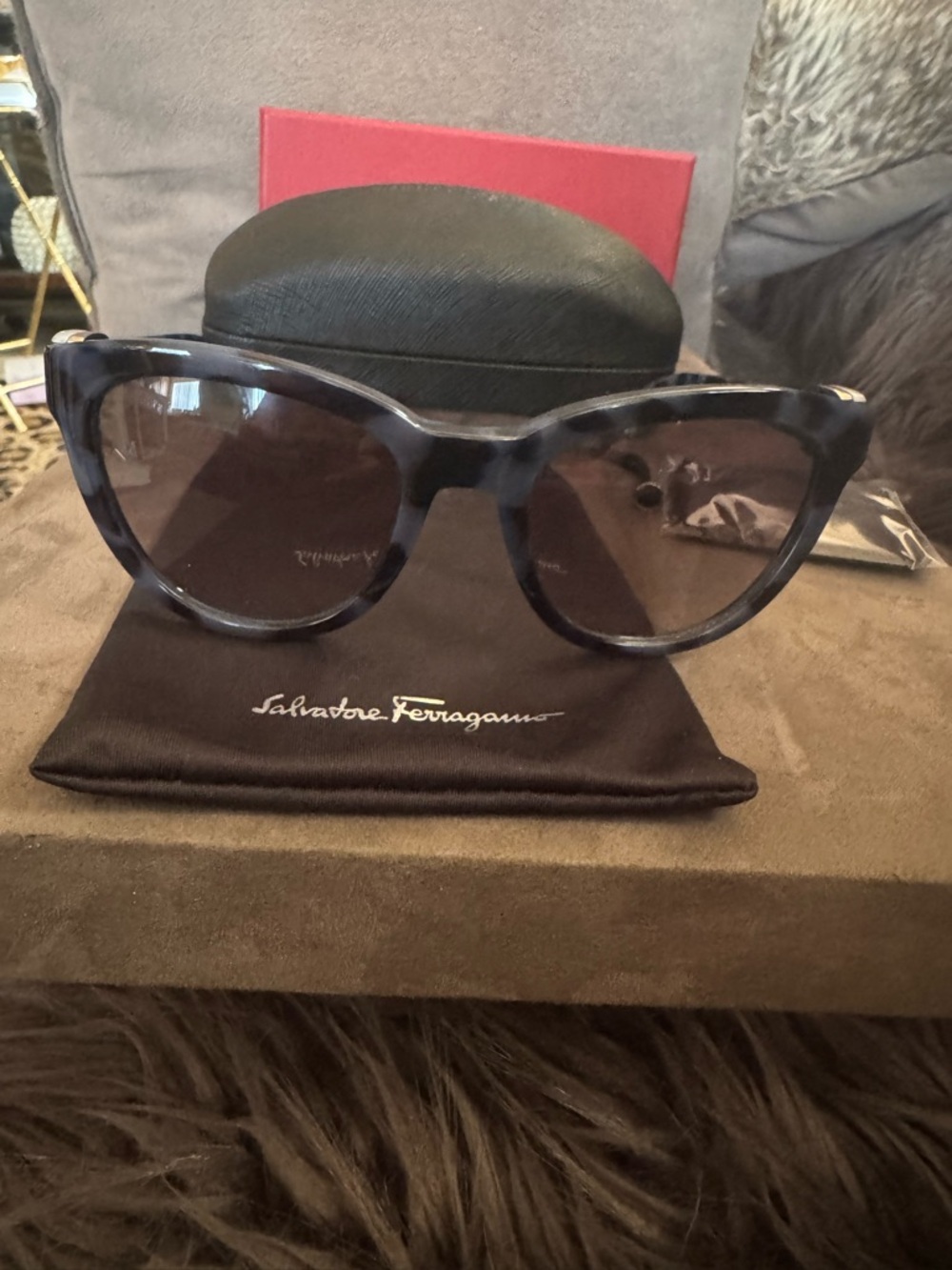 Salvatore Ferragamo SF817S 235 Havana Blue Sunglasses